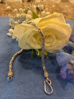 Sterling Silver Round High Polished Byzantine Bracelet  7 1/2 inches
